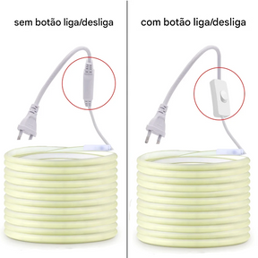 Fita LED Isolada 220V com Interruptor Liga/Desliga à Prova d’Água
