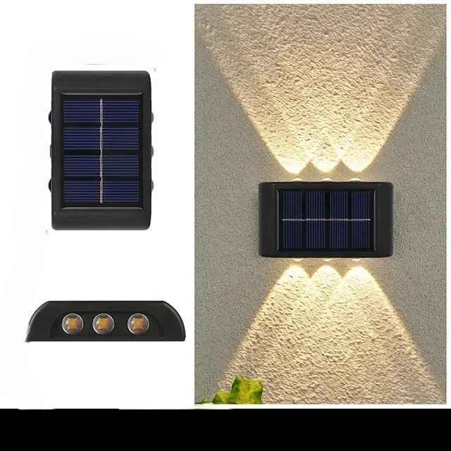 Luminária Solar Automática com 6 LEDs Quentes de Parede à Prova d’Água Para Áreas Externas