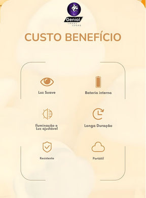 Luminária Mini Nuvem 4 Tons de Luz com Bateria Recarregável de 50hrs