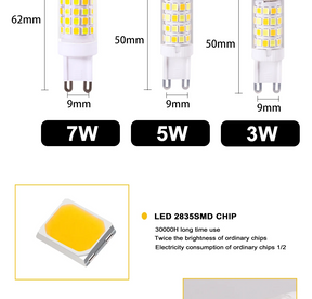 Lâmpada LED G9 Super Brilhante 3W 5W 7W Cerâmica AC220V Luz Quente ou Fria