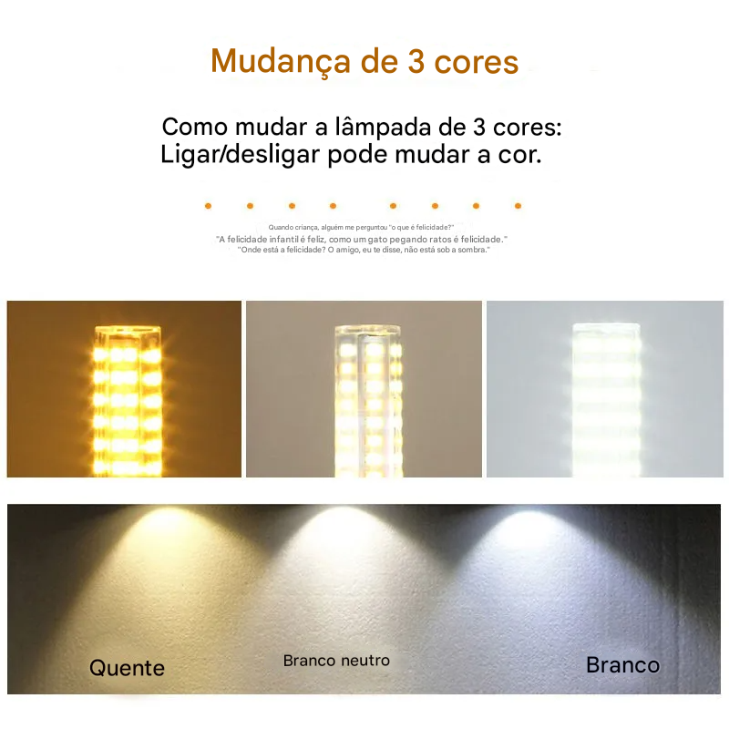 Lâmpada LED G9 9W a 25W Luz Fria Quente ou Natural