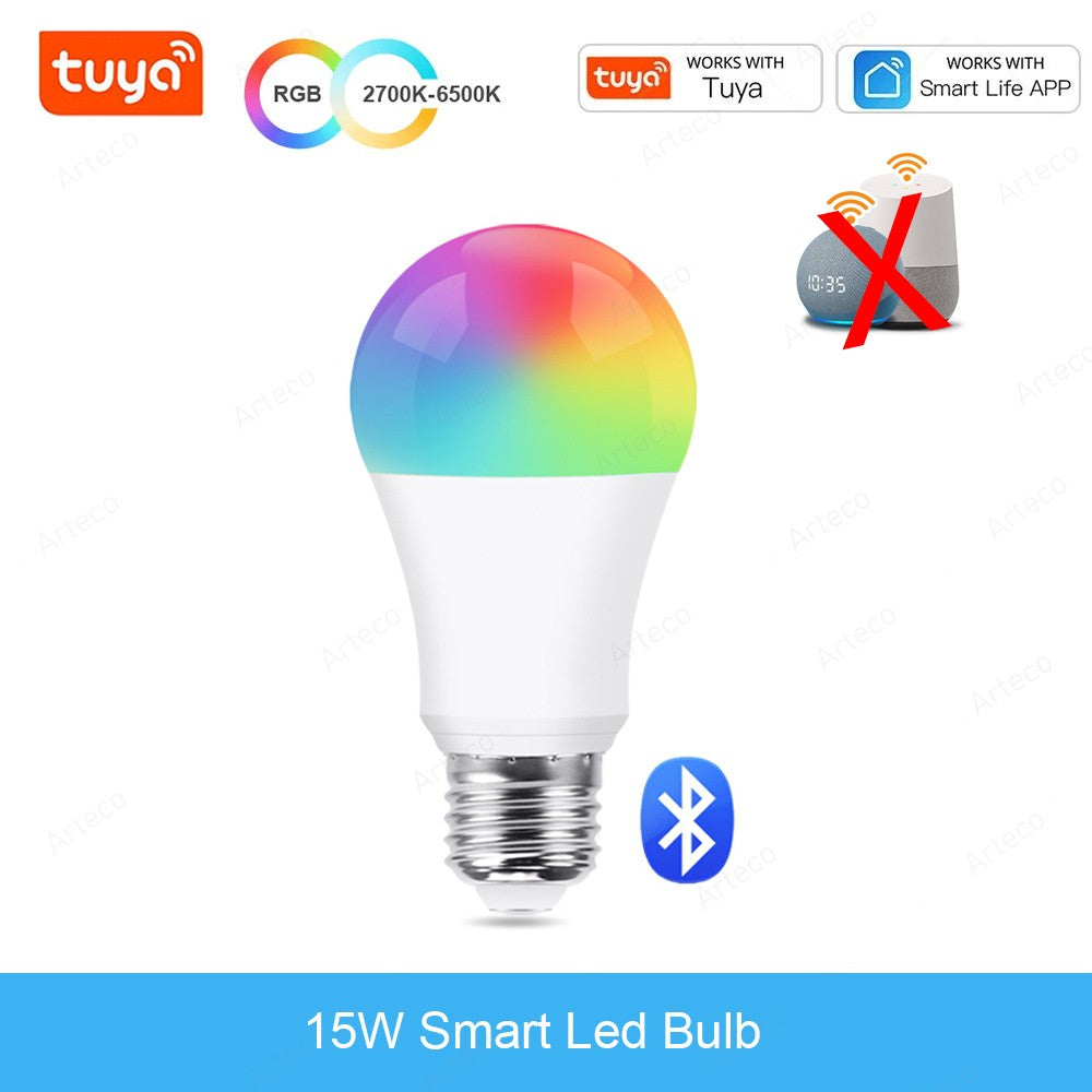 Lâmpada LED Inteligente Bluetooth Tuya 15W Regulável AC85-265V