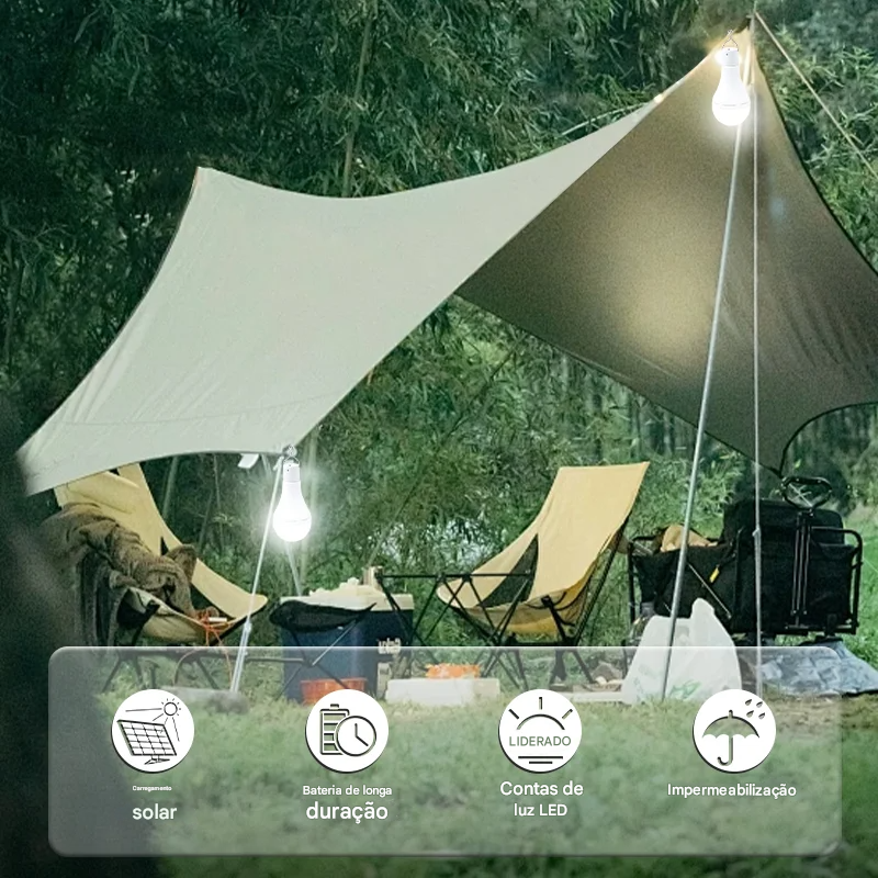 Luminária Solar Pendente IP68 à Prova d’Água com Carregamento USB-C