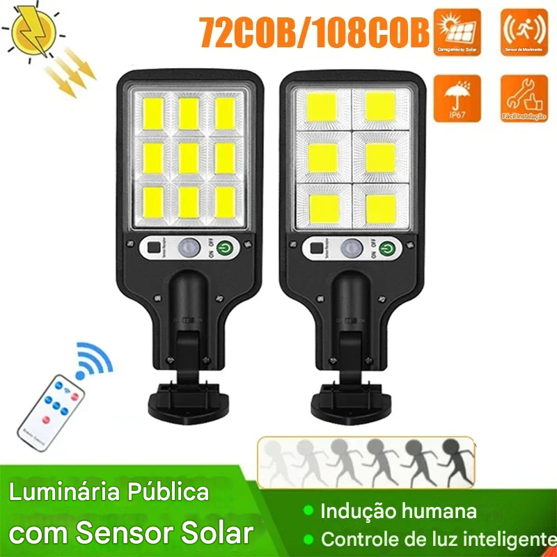 Luminária Solar LED de Parede com Sensor de Presença Para Áreas Externas