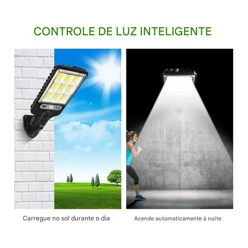 Luminária Solar LED de Parede com Sensor de Presença Para Áreas Externas