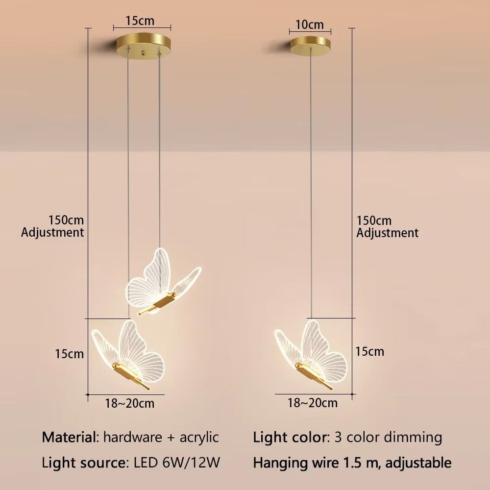 Luminária LED Pendentes de Borboleta Super Sofisticado e Moderno