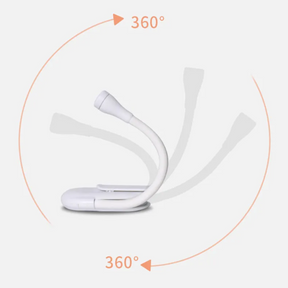 Luminária Led Para Leitura de Livros com Clipe Prendedor e Bateria Recarregáve