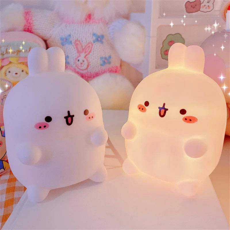 Luminária de Silicone LED Coelhinho Super Fofa e Delicada