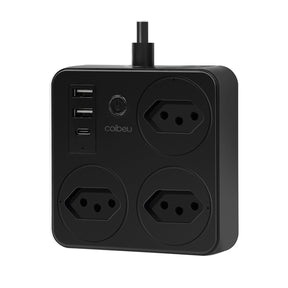 Régua de Tomadas com Extensão e Portas USB - 2M 110-220V Padrão Brasil