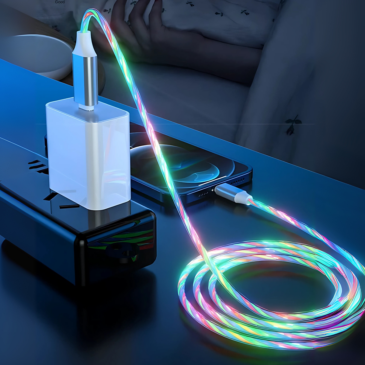 Cabo USB LED Fluorescente de Carregamento Rápido Vários Modelos