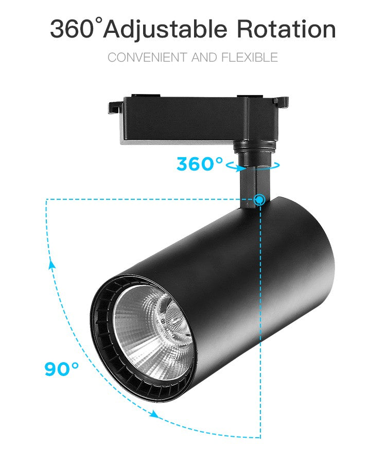 1 Unidade Spot LED para Trilho 220V COB 12W a 40W - PRETO