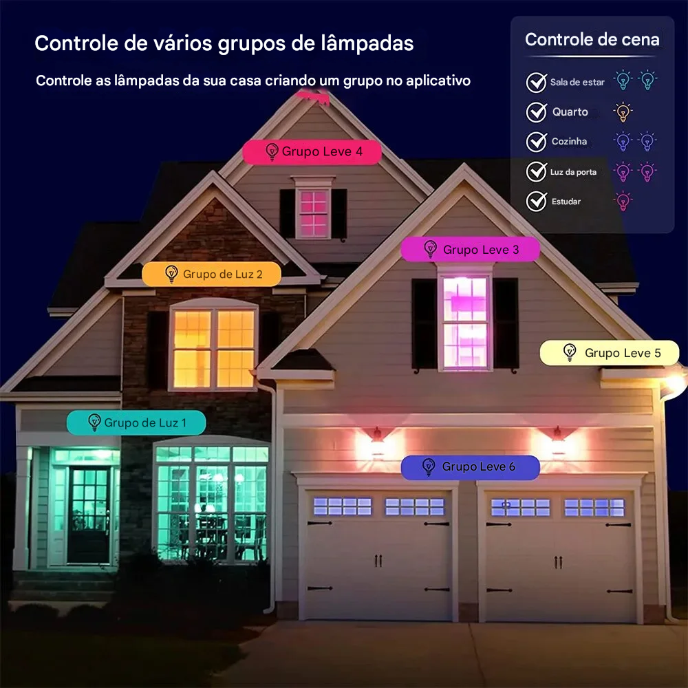 Lâmpada LED Inteligente Bluetooth Tuya 15W Regulável AC85-265V