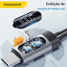 Cabo USB-C com Display 100W com Carregamento Rápido