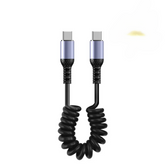 Cabo USB-C 66W Tipo Mola  com Carregamento Rápido Tipo-C