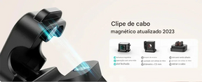 Organizador de Cabos com Clipe Magnético para Mesa e Escritório