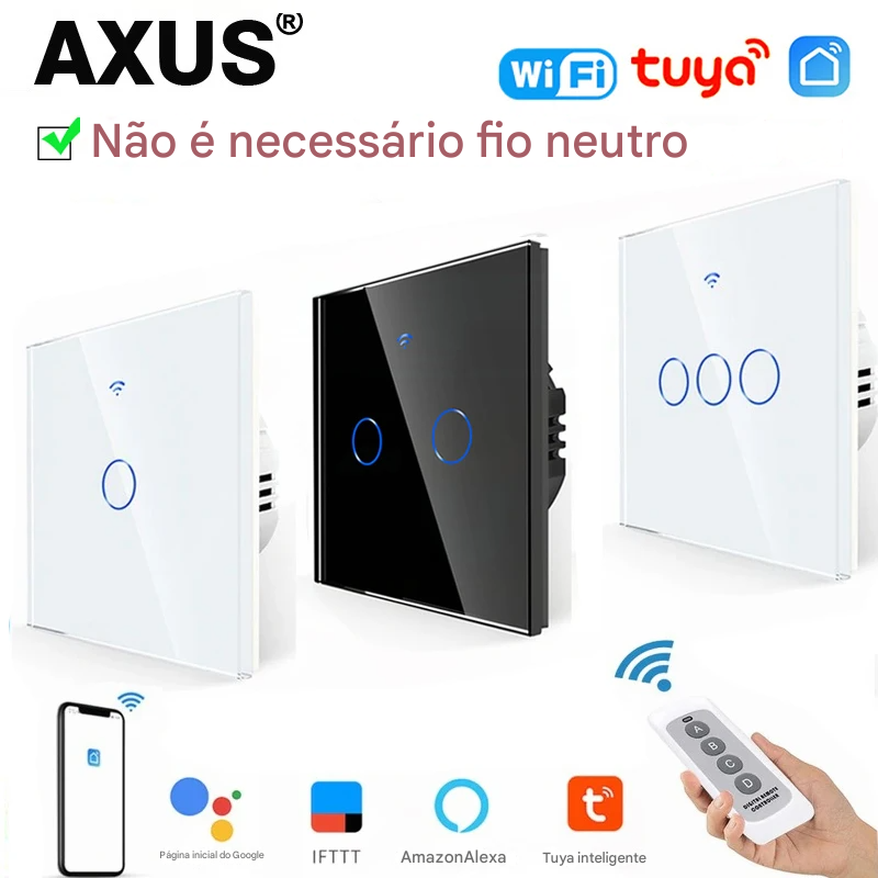 Interruptor de Luz Inteligente Axus UE Wi-Fi Touch