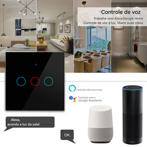 Experimente a comodidade e a modernidade com o Interruptor de Luz Inteligente Axus UE, com controle via Wi-Fi e toque sensível, projetado para simplificar sua rotina e integrar-se perfeitamente à sua casa conectada.