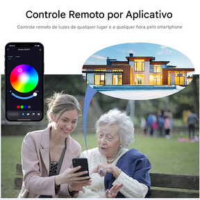 Kit 1-10 Spots de Luz LED Inteligente 10W RGB com Controle por App e Bluetoot