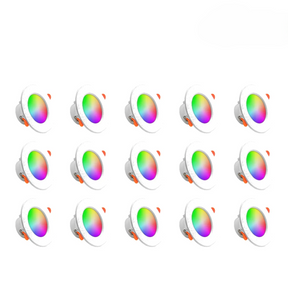 Kit 1-10 Spots de Luz LED Inteligente 10W RGB com Controle por App e Bluetoot