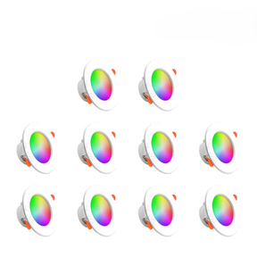 Kit 1-10 Spots de Luz LED Inteligente 10W RGB com Controle por App e Bluetoot