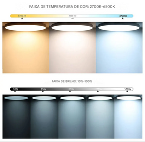 Luminária LED Plafon Inteligente Tuya Wi-Fi 24W 220V RGB com Controle por App Alex