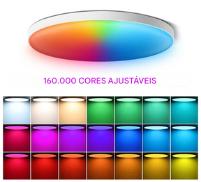 Luminária LED Plafon Inteligente Tuya Wi-Fi 24W 220V RGB com Controle por App Alex