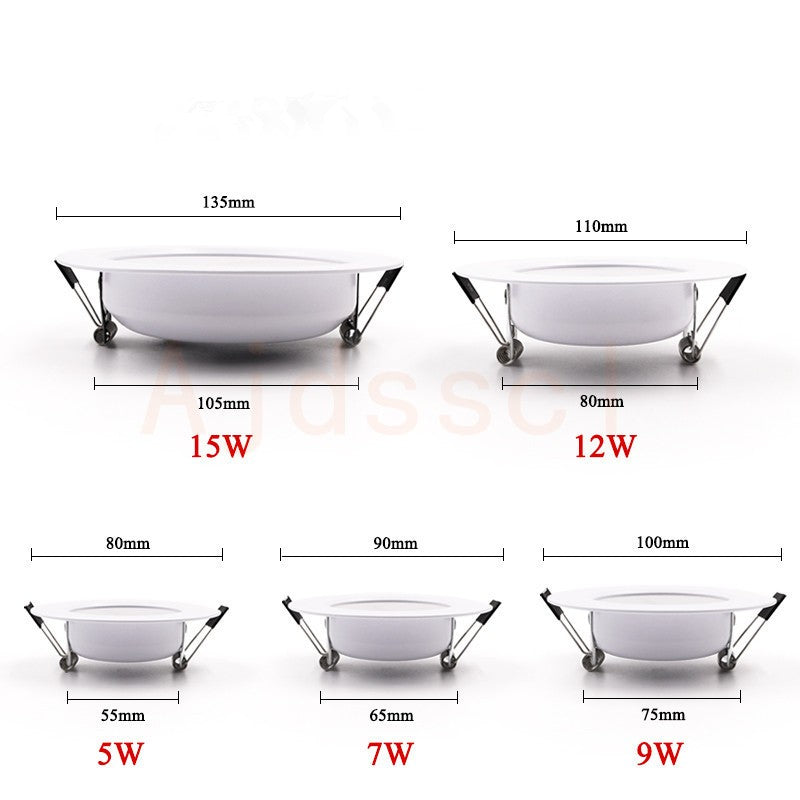 Spot LED Embutido Regulável 5W a 15W Luz AC110V 220V - 3 Cores Alternáveis