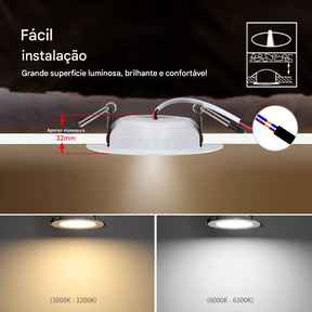 Spot LED Embutido Redondo 7W a 18W AC220V 240V