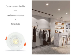 Spot LED Embutido com Ângulo Ajustável 3W a 12W Rotativo