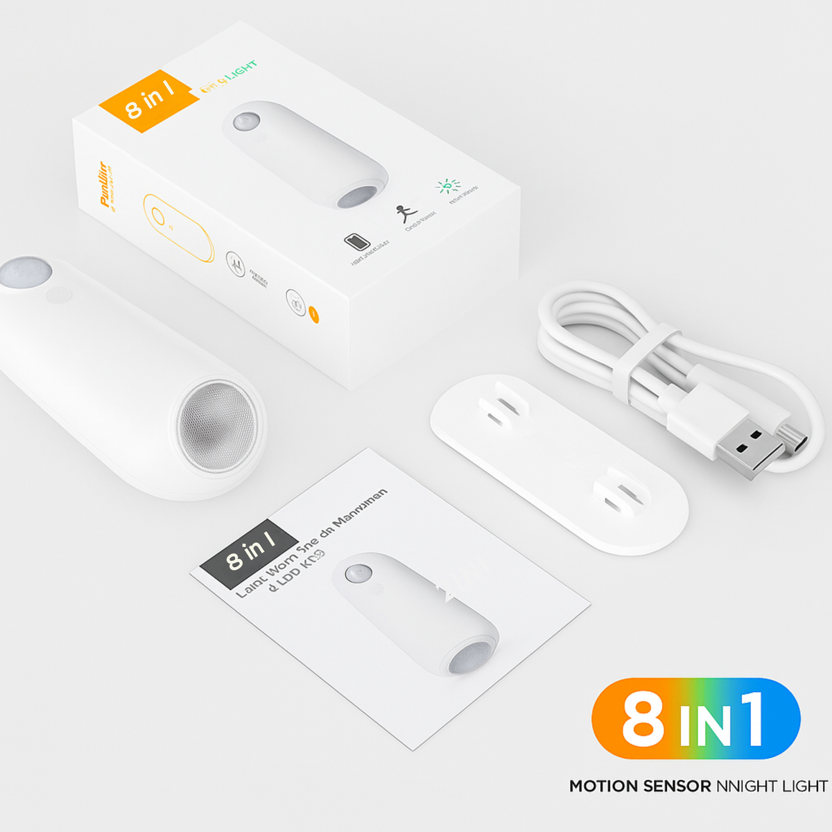 Luz para Banheiro Noturna LED com Sensor de Movimento Recarregável