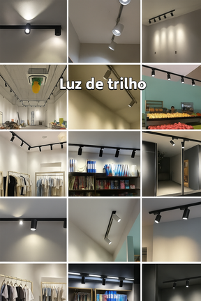 Kit Completo 6 Unidades Spot LED de Trilho 220V - Kit PRETO