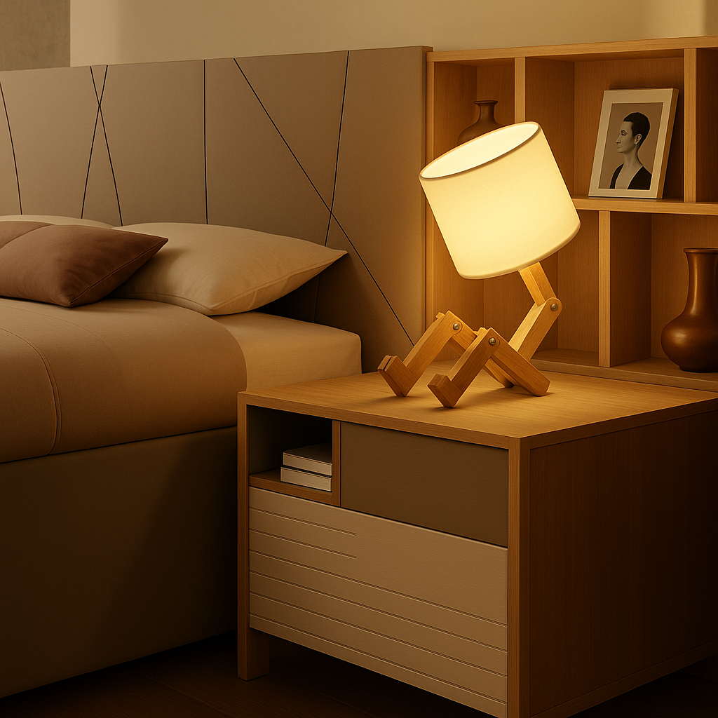 Luminária de Mesa Criativa Luxuosa de Madeira Para Decoração Moderna