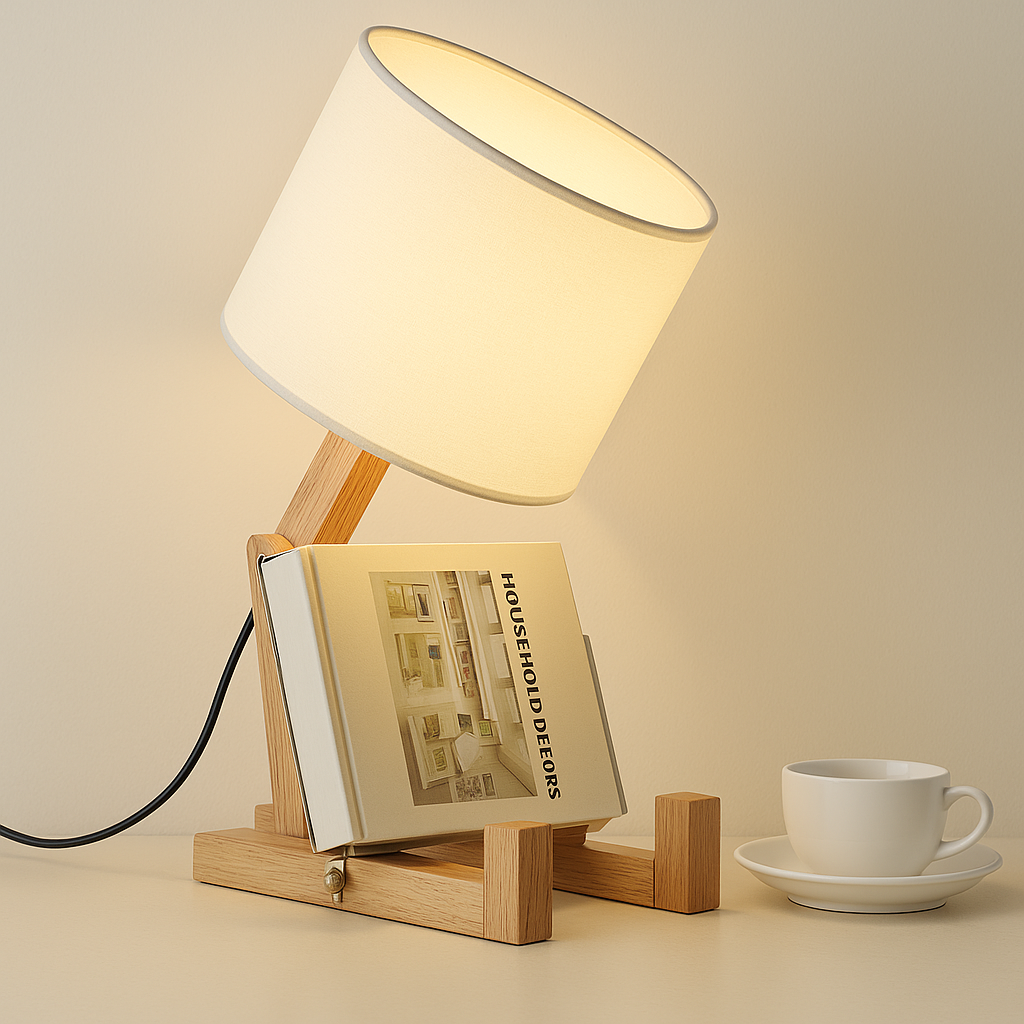 Luminária de Mesa Criativa Luxuosa de Madeira Para Decoração Moderna