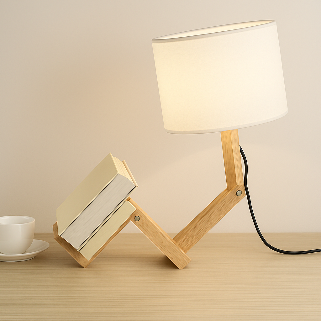 Luminária de Mesa Criativa Luxuosa de Madeira Para Decoração Moderna