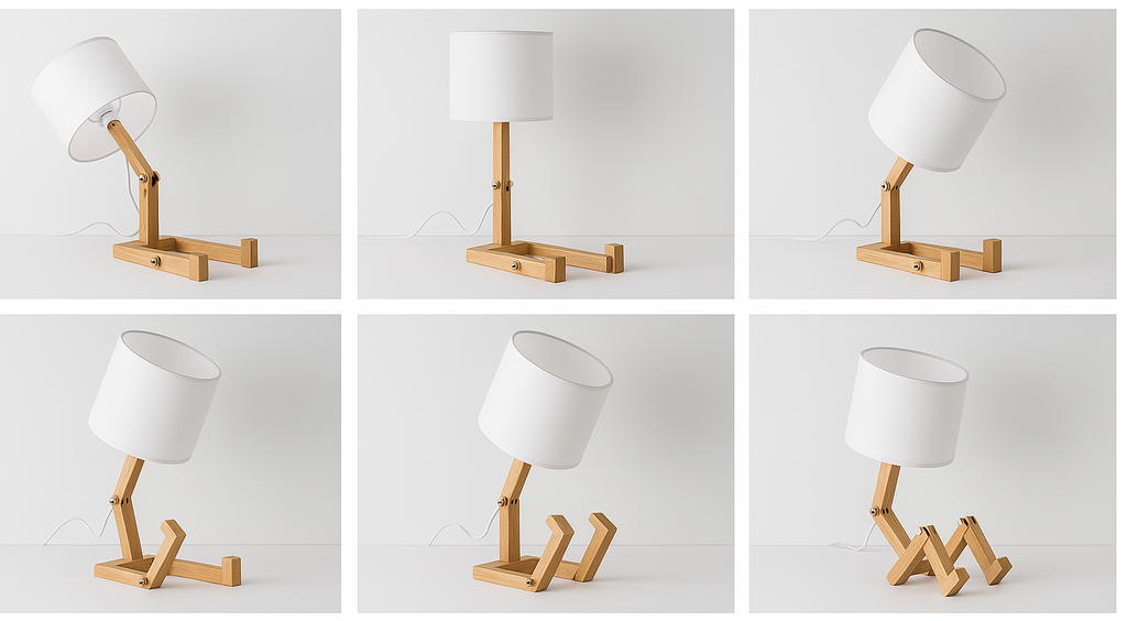 Luminária de Mesa Criativa Luxuosa de Madeira Para Decoração Moderna