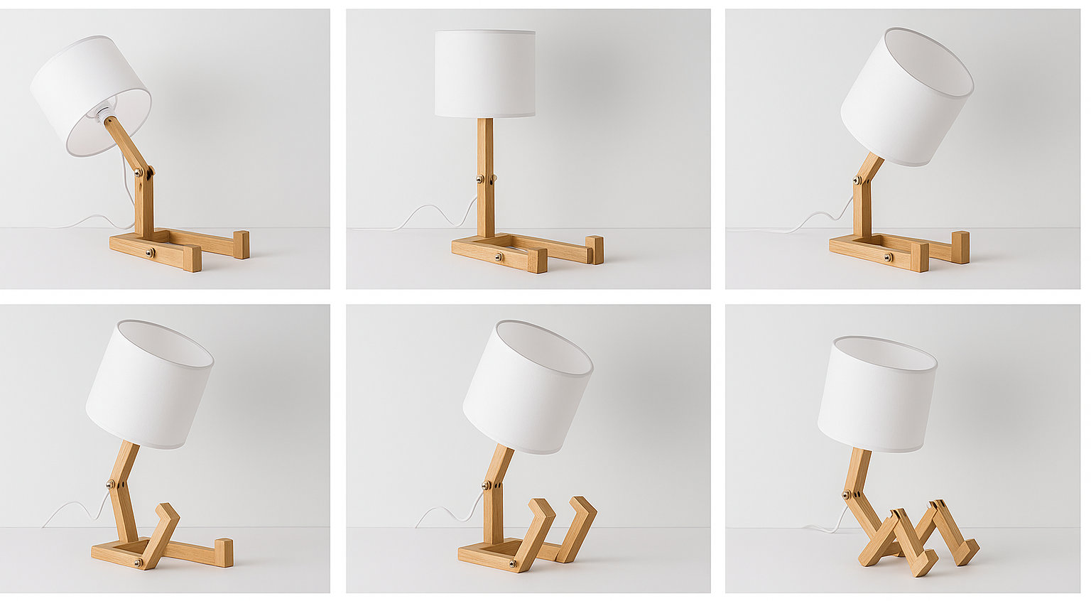 Luminária de Mesa Criativa Luxuosa de Madeira Para Decoração Moderna