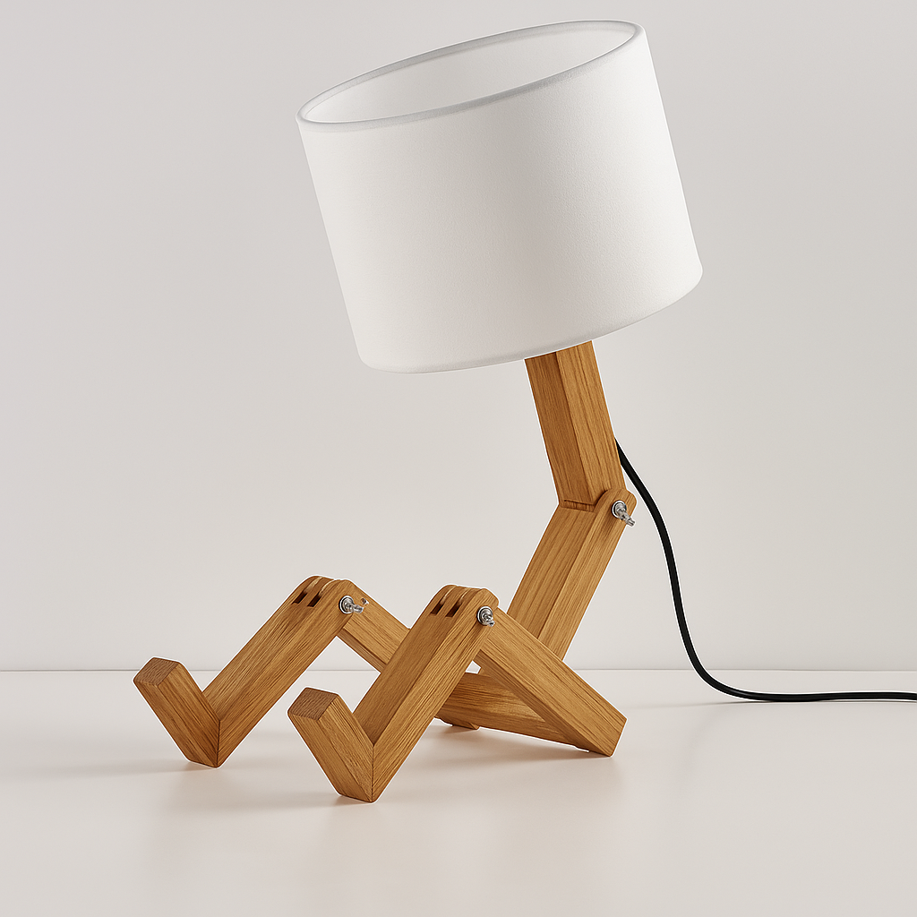 Luminária de Mesa Criativa Luxuosa de Madeira Para Decoração Moderna