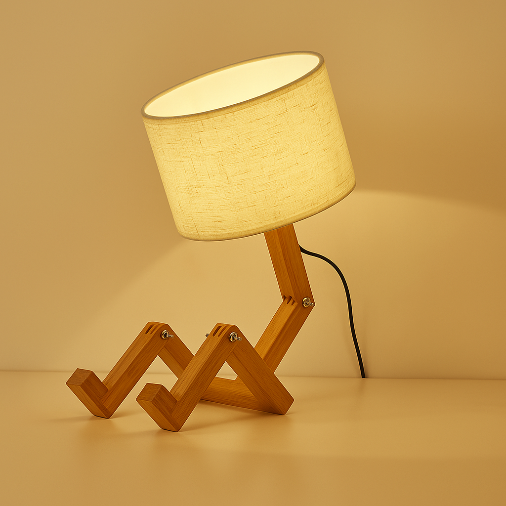 Luminária de Mesa Criativa Luxuosa de Madeira Para Decoração Moderna