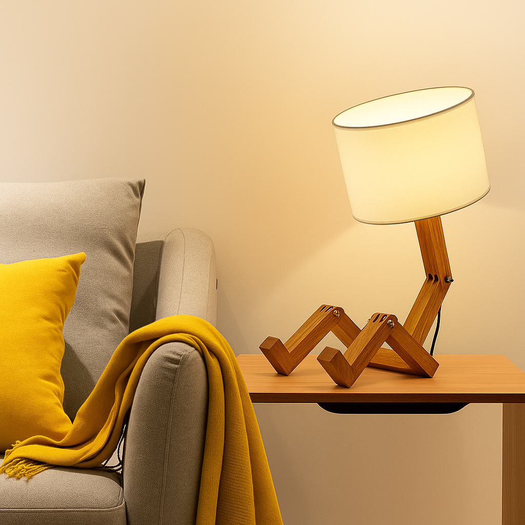 Luminária de Mesa Criativa Luxuosa de Madeira Para Decoração Moderna