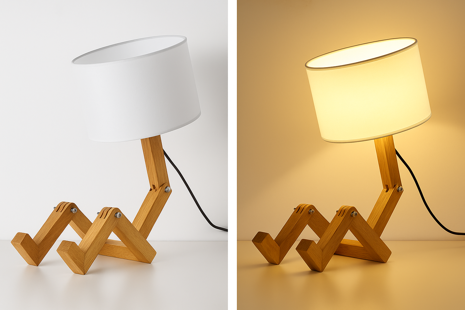 Luminária de Mesa Criativa Luxuosa de Madeira Para Decoração Moderna