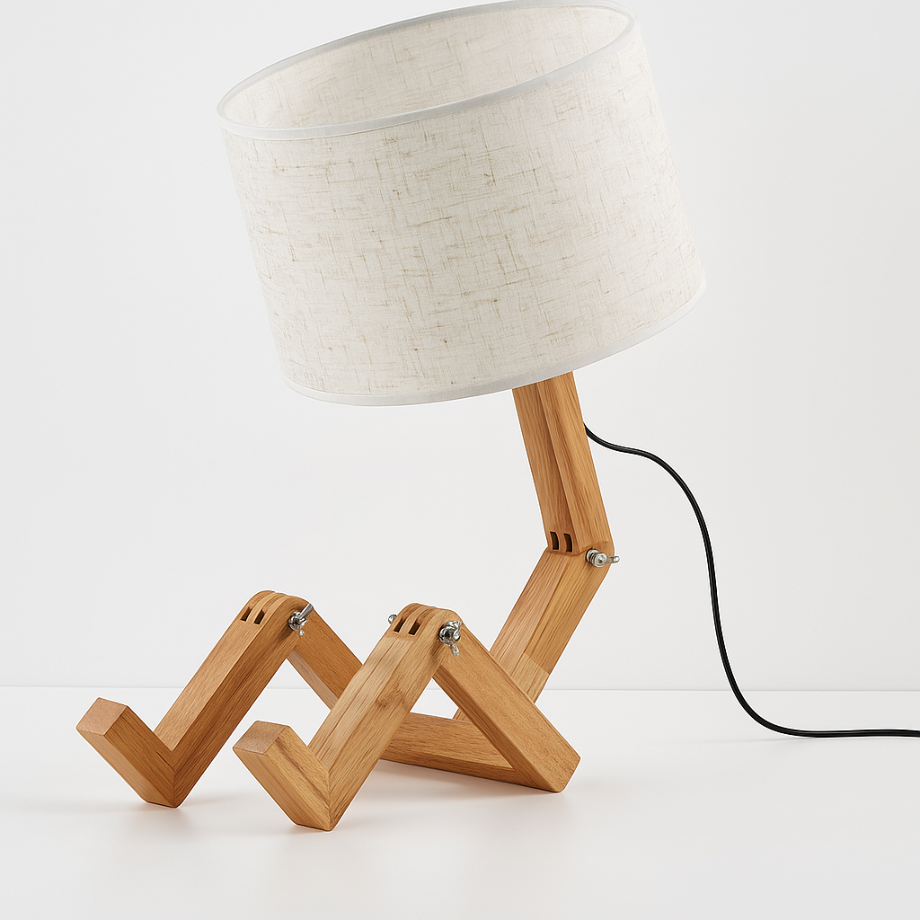 Luminária de Mesa Criativa Luxuosa de Madeira Para Decoração Moderna