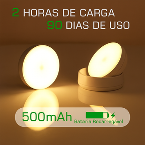 Luminária de Parede LED 360 com Sensor de Movimento Recarregável