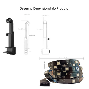 Fita de LED Imersiva e Dimensional para TV com Sensor de Captura de Cor e Sincronização de Música