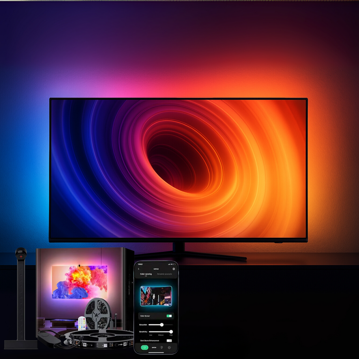 Fita de LED Imersiva e Dimensional para TV com Sensor de Captura de Cor e Sincronização de Música