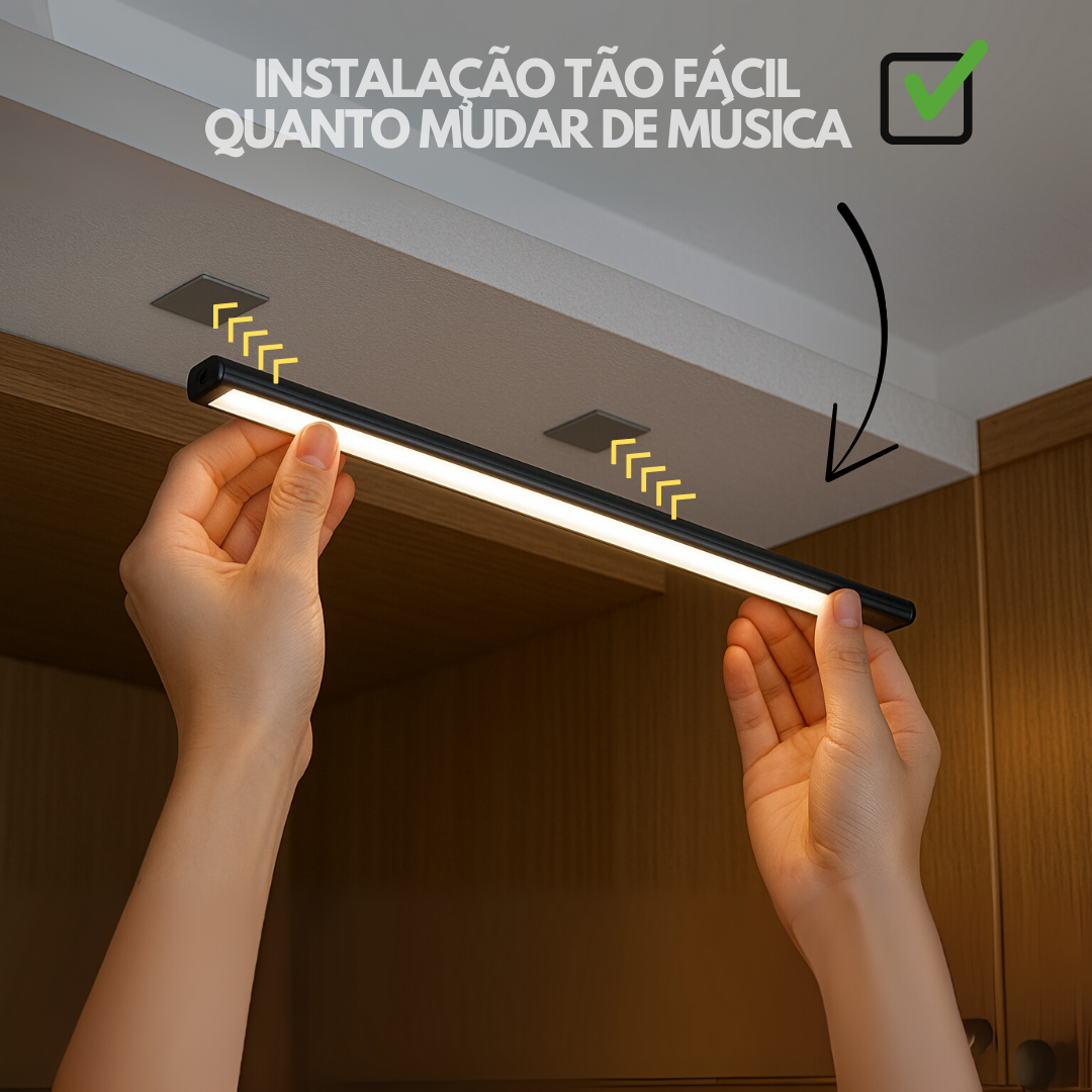 Kit Completo Luminária LED Sem Fio com Bateria Mega Potente Recarregável e Sensor de Movimento