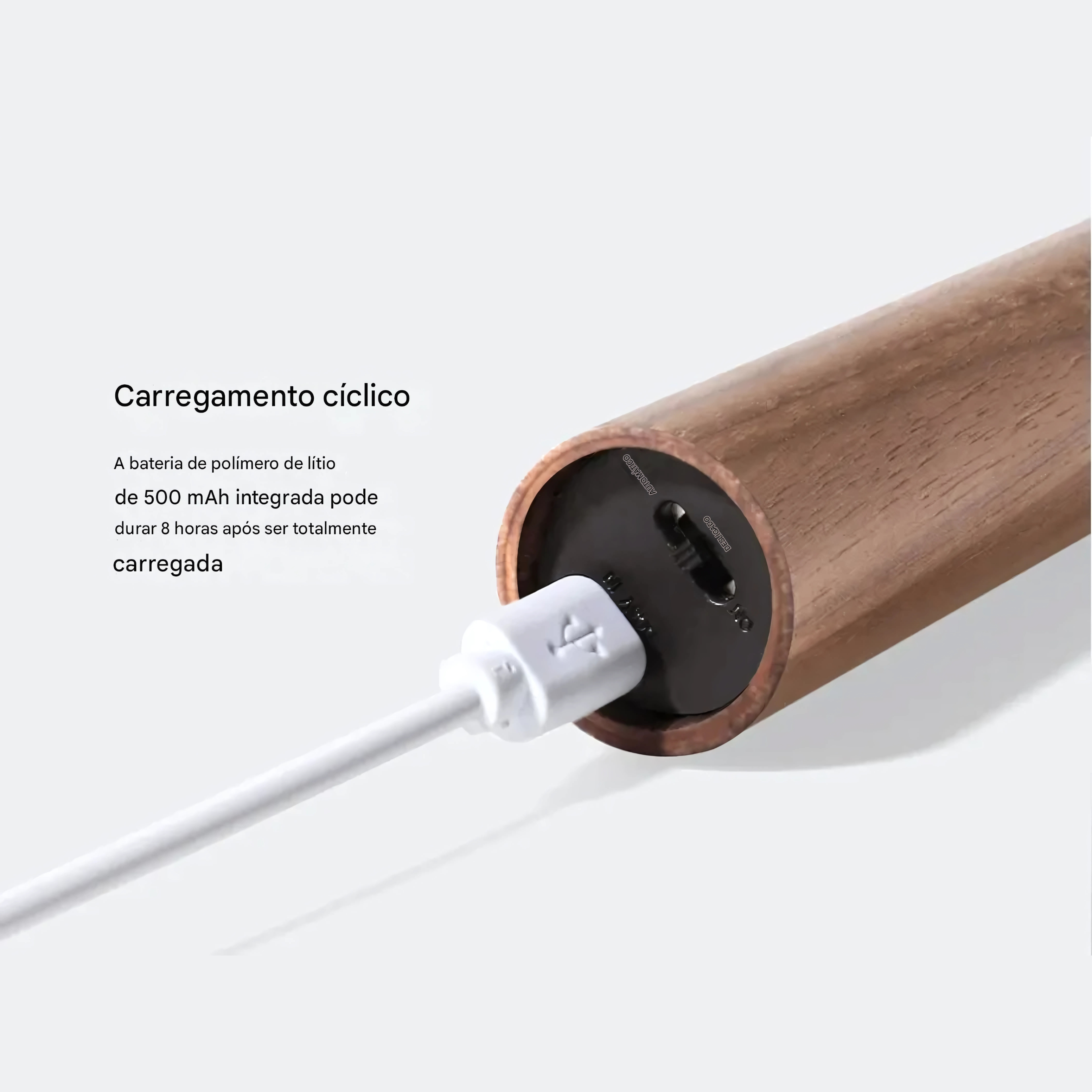 Luminária de Parede LED com Sensor Inteligente e Base de Madeira para Corredor Armário e Decoração