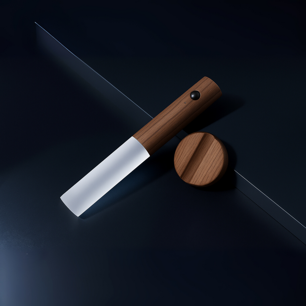 Luminária de Parede LED com Sensor Inteligente e Base de Madeira para Corredor Armário e Decoração