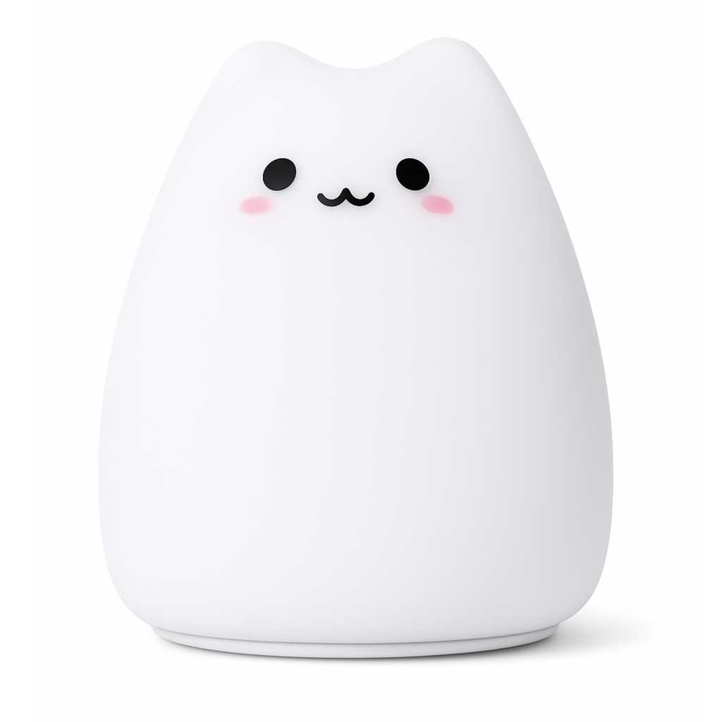 Luminária de Silicone Touch LED Gatinho para Bebês e Crianças - A