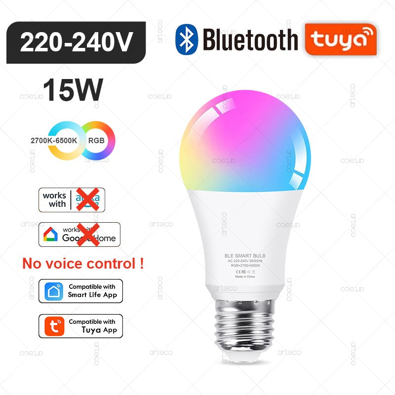 Lâmpada LED Inteligente Tuya: Controle Wi-Fi, Zigbee ou Bluetooth para Iluminação Personalizada e Conectada