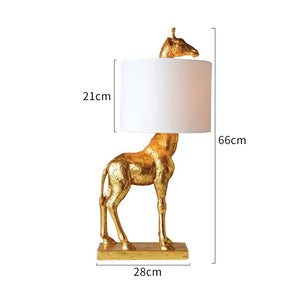 Luminária de Mesa Grande 66cm Girafa de Resina Moderna e Sofisticada com Luz Suave